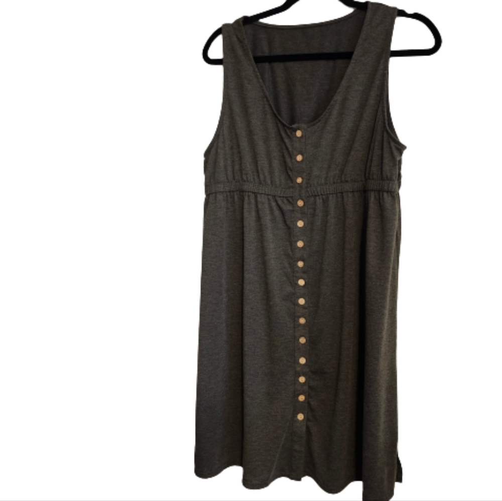 Button Front Empire waist Grey Dress